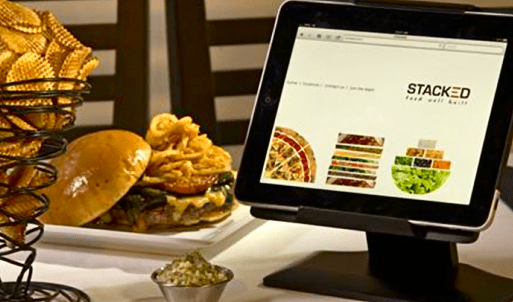 Image of restaurant menu software on a table
