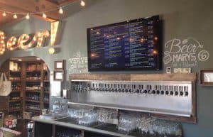 Image of a menu in a bar