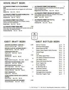 Image of a menu