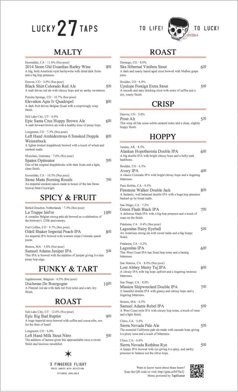 lucky pie beer list