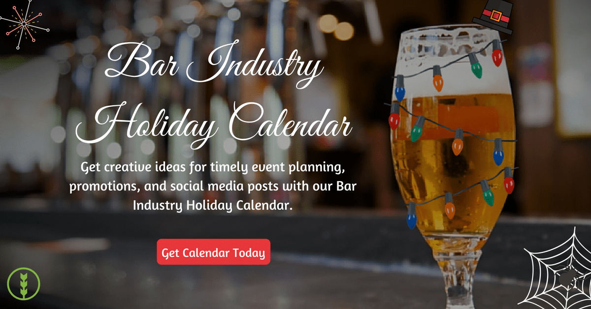 promotional image for bar industry holiday calendar