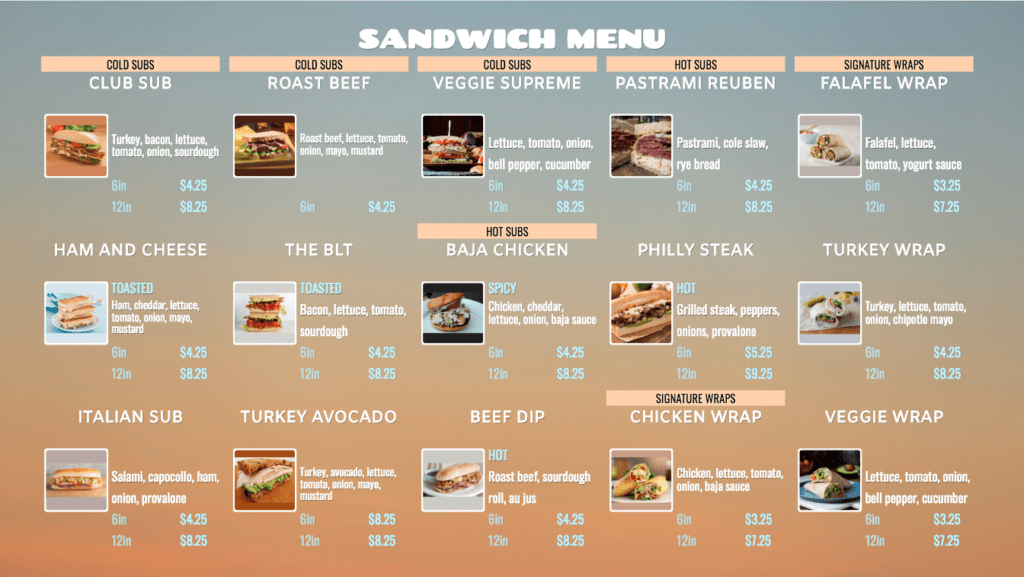 Digital Menus, Now with Large Images!