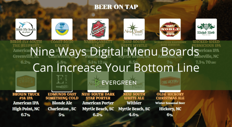 Nine Ways Digital Menu Boards Can Increase Your Bottom Line