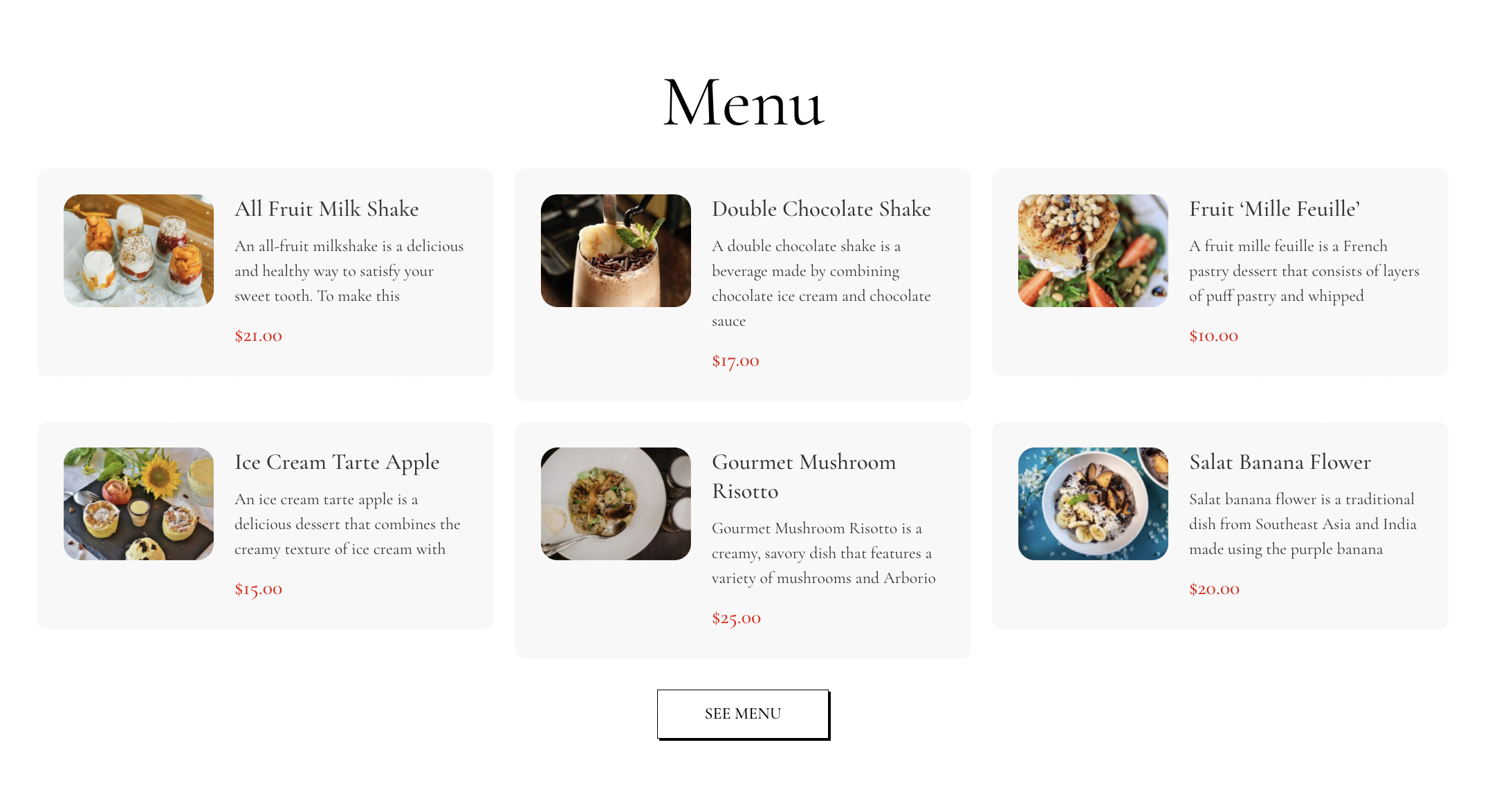 Restaurant & Bar Web Design