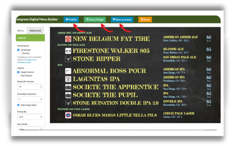 #1 Digital Menu Software | Update Digital Menu | Evergreen