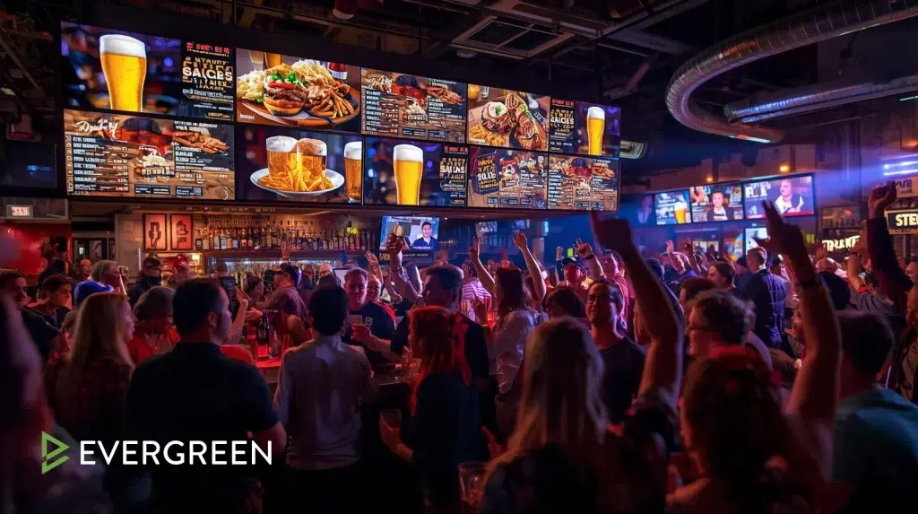 lively sports bar interior