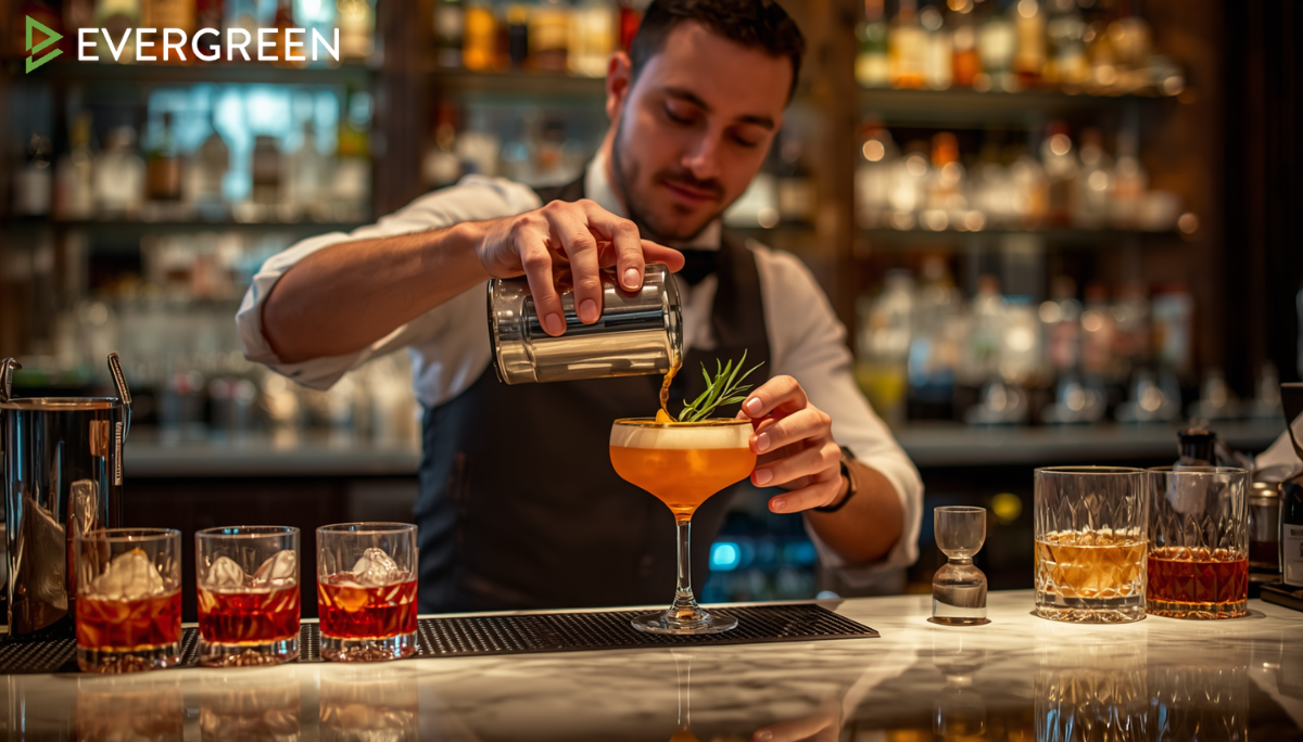 bartender crafting artisanal cocktails