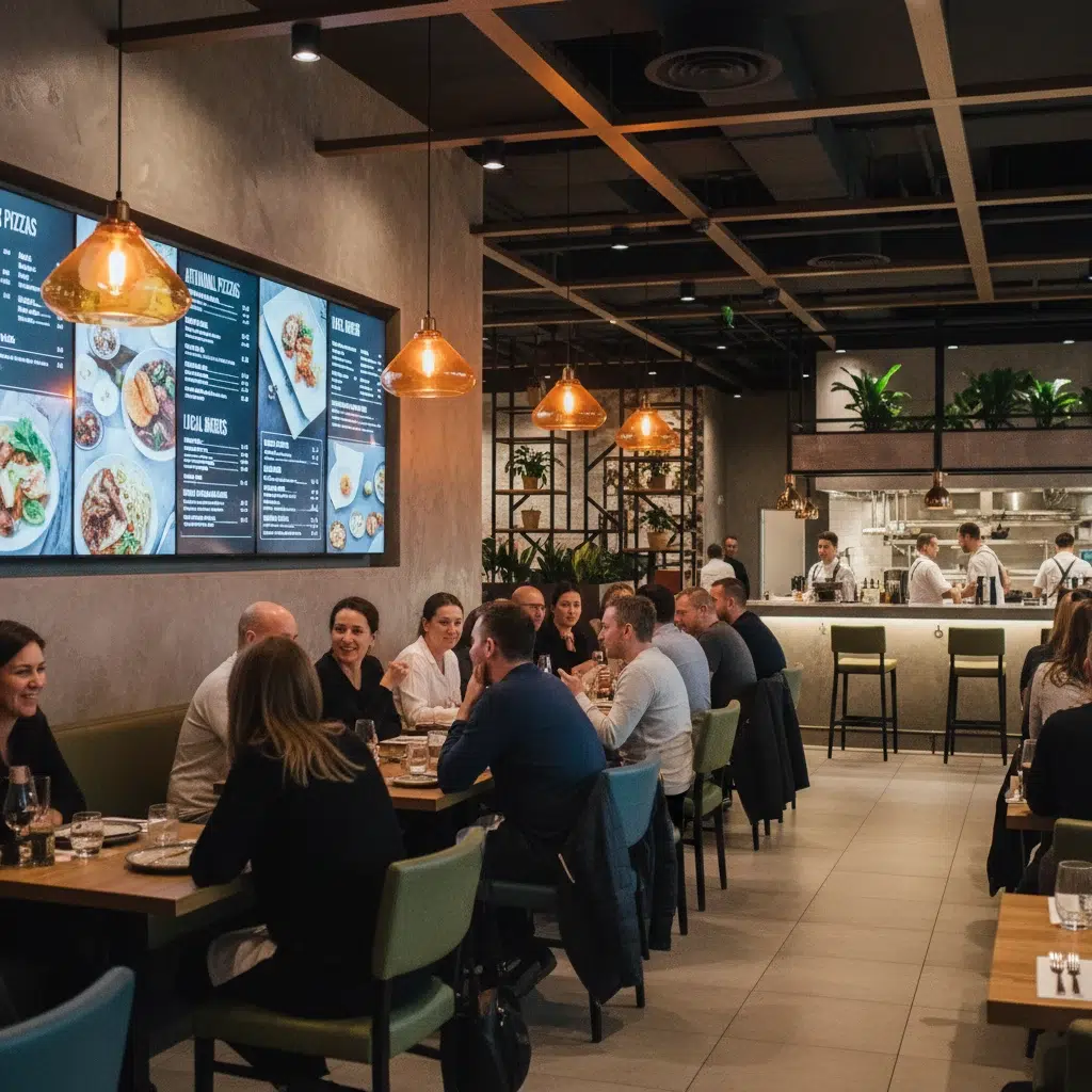 Customer experience in restaurants with digital menu displays