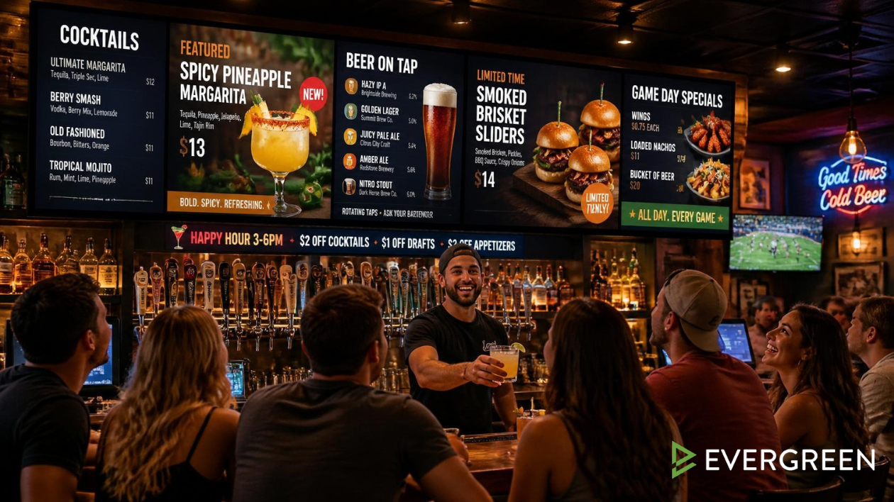 digital menu board display