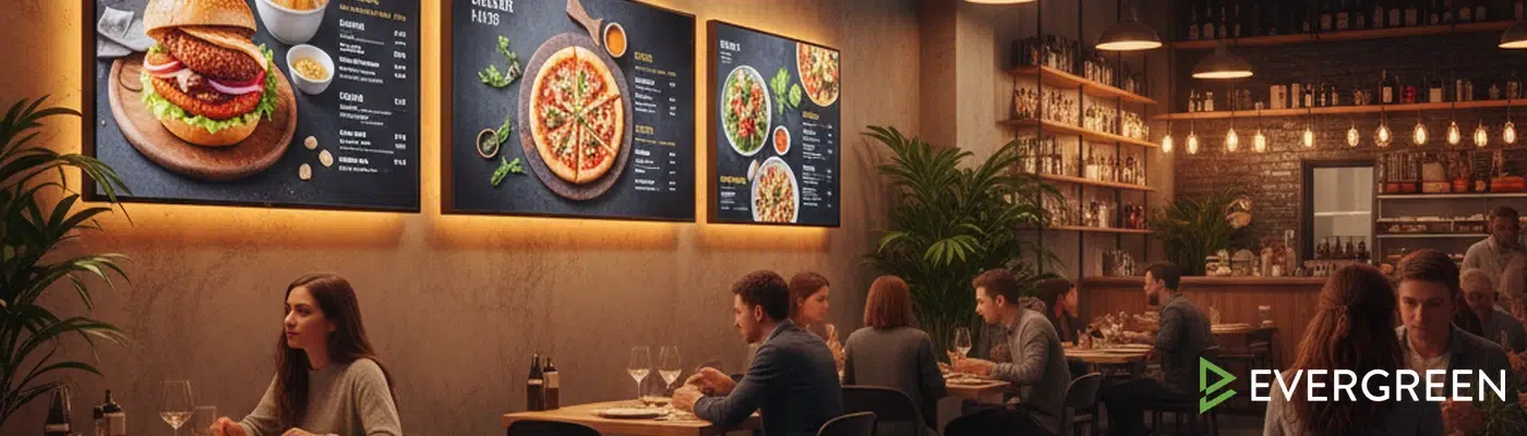 Digital menu boards for restaurants — Start Free Trial or Book a Demo with Evergreen