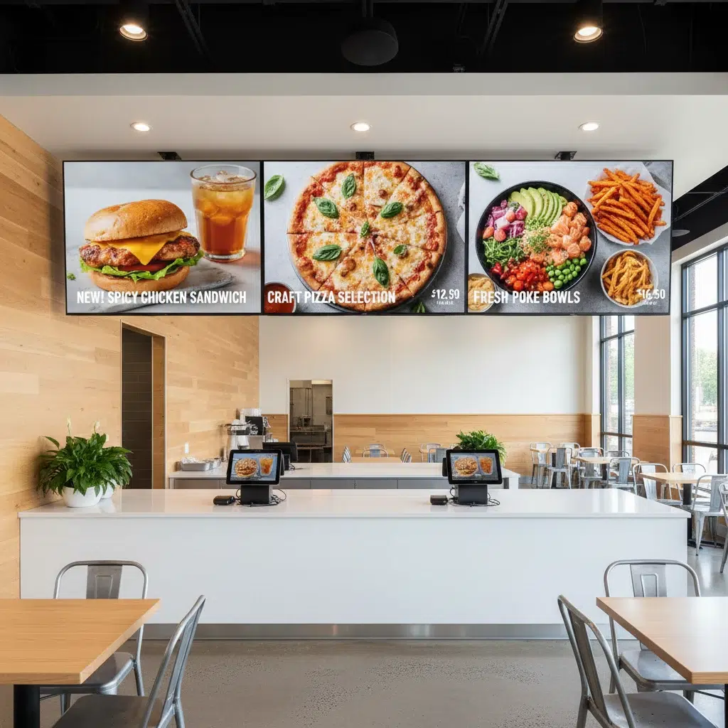 Hotel restaurant electronic menu board display