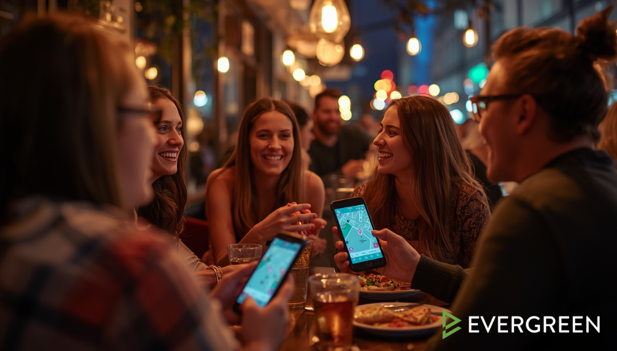 people hanging out with smartphones