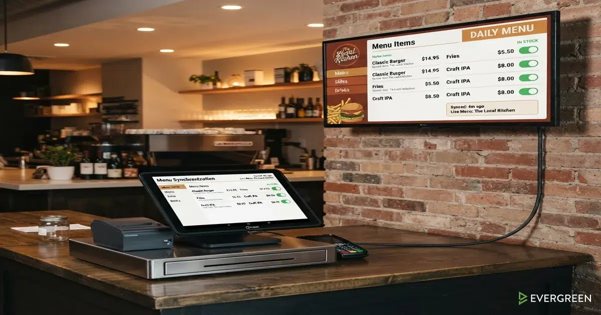 Data workflow diagram showing live updates on screen